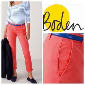 BODEN Womens Chino Pants in Soft Red Size US-4P UK-8P